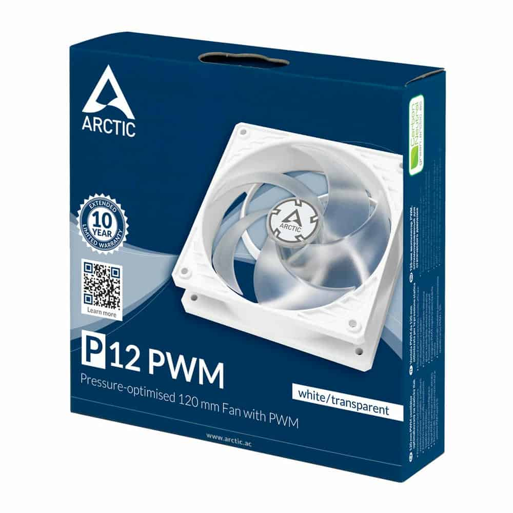 (image for) Arctic P12 Static Pressure 120mm PWM PST Fan White/Transparent